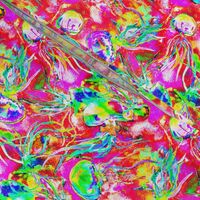 JELLYFISH DANCE STRIPES WATERCOLOR psychedelic fruity