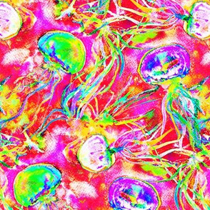 JELLYFISH DANCE FREEDOM WATERCOLOR psychedelic fruity