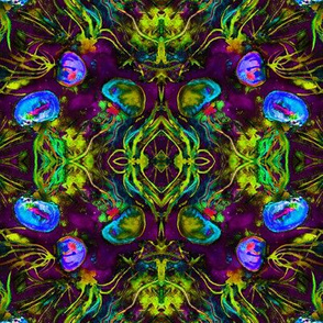 JELLYFISH DANCE KALEIDOSCOPE WATERCOLOR GLOW IN THE DARK  EFFECT