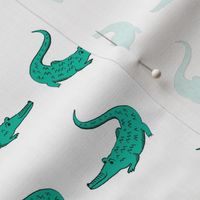 gator fabric animal nature design teal