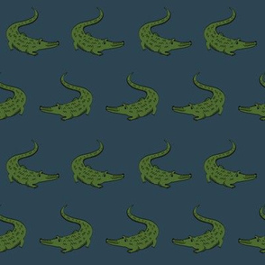 gator fabric animal nature design blue