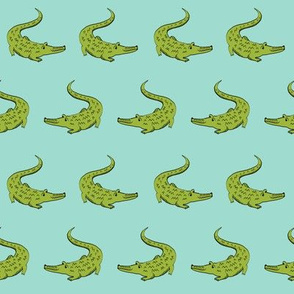 gator fabric animal nature design mint