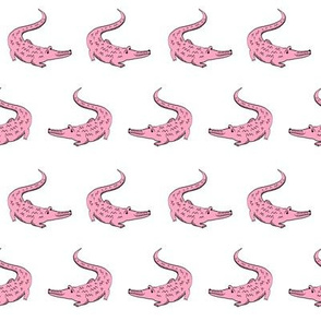 gator fabric animal nature design pink