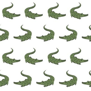 gator fabric animal nature design green and white
