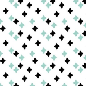 plus sign fabric // mint and black plus sign cross pastel