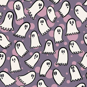 Retro ghosts on Purple