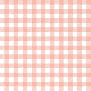 gingham plaid check fabric nursery baby girl design - peach