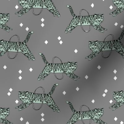 Tigers fabric // circus fabric grey nursery baby design