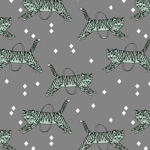 Tigers fabric // circus fabric grey nursery baby design