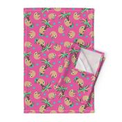 Sloth Hugs Fuchsia Pink