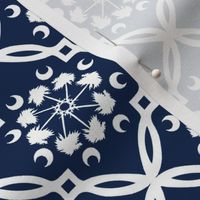 Navy and White South Carolina Palmetto Tree Medallion