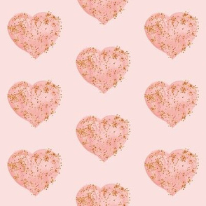 Pink Glitter Hearts on Blush