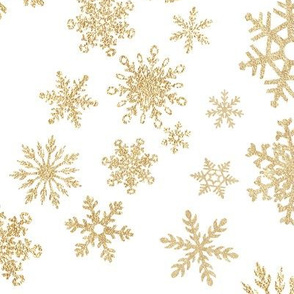 Snowflakes in Gold Glitter