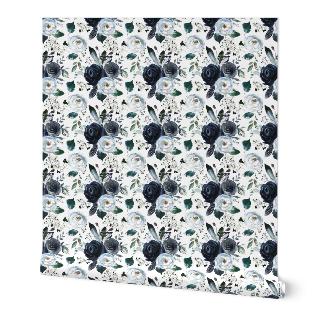 Boho Navy Peony Florals