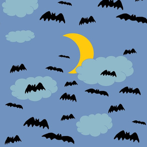 Halloween Bats on Night Sky