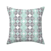 Othello - Midcentury Modern Geometric Grey & Mint