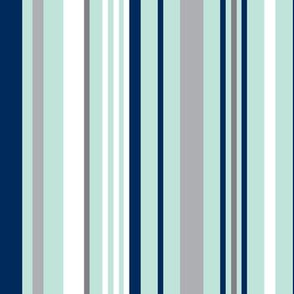 Swingset Stripe - Mint Navy Grey