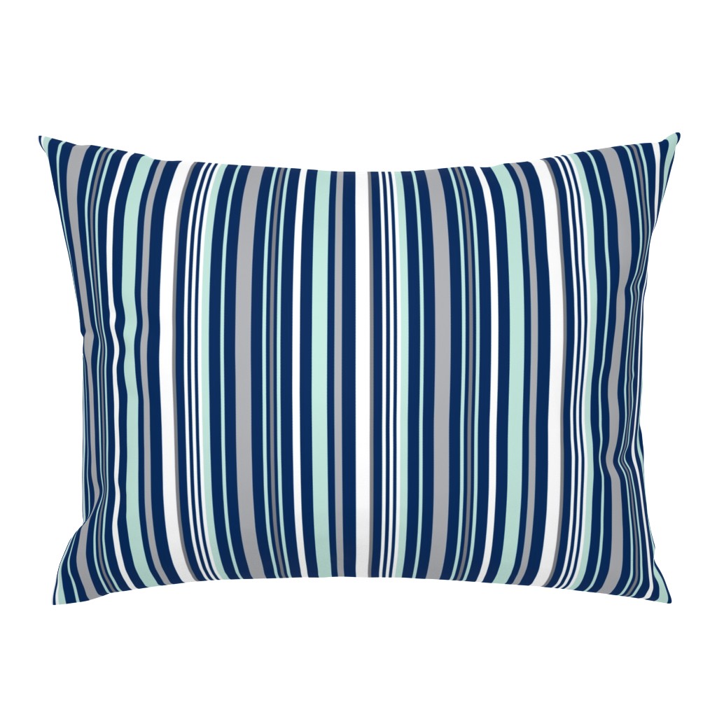 Swingset Stripe - Navy Mint Grey