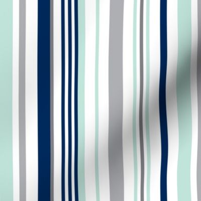 Swingset Stripe - White Navy Mint