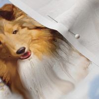 Shetland Sheepdog With Sheep