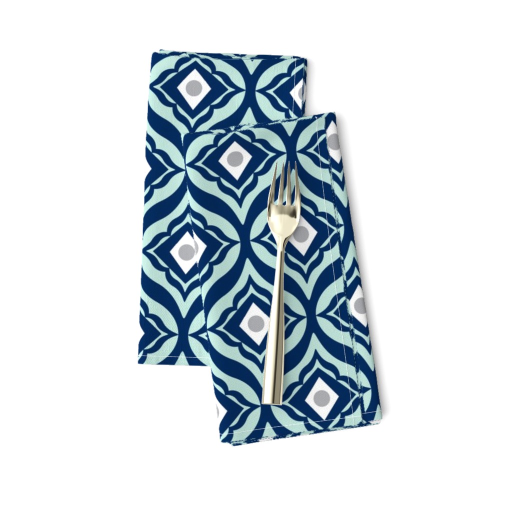 Trevino - Geometric Navy Blue & Mint