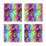 INCREDIBLE FRUITY FLOWERS FLOWERY FRUITS ABSTRACT STRIPES 3 PURPLE VIOLET ORANGE MINT