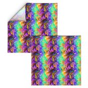 INCREDIBLE FRUITY FLOWERS FLOWERY FRUITS ABSTRACT STRIPES 3 PURPLE VIOLET ORANGE MINT