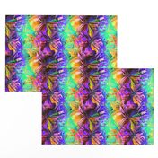 INCREDIBLE FRUITY FLOWERS FLOWERY FRUITS ABSTRACT STRIPES 3 PURPLE VIOLET ORANGE MINT