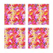 INCREDIBLE FRUITY FLOWERS FLOWERY FRUITS ABSTRACT STRIPES 4  FUCSHSIA PINK YELLOW