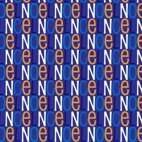 NOEL Cute Holiday Text Pattern in Shades of Blue and Gold