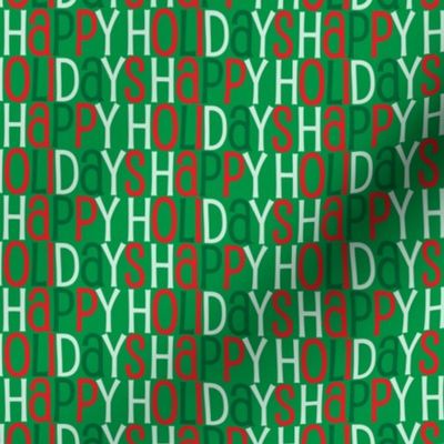 Happy Holidays Green Red Christmas Pattern