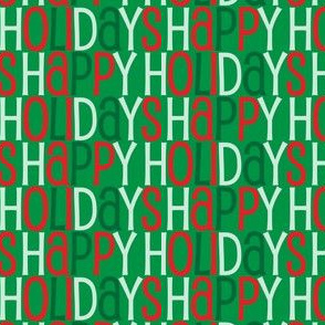 Happy Holidays Green Red Christmas Pattern