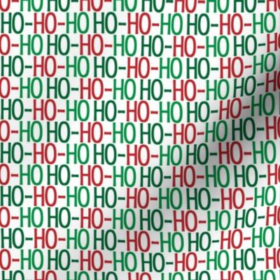 Ho Ho Ho - Christmas Santa - Ho Ho Ho Pattern - White Green Red - Christmas Fabric Cute - LAD20