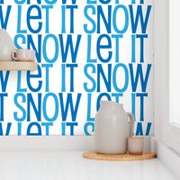 Christmas Let it Snow, Cute winter text pattern with different shades of blues