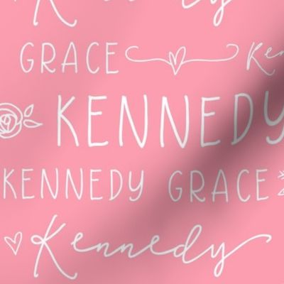 Girls Personalized Name Baby Fabric - Kennedy Grace
