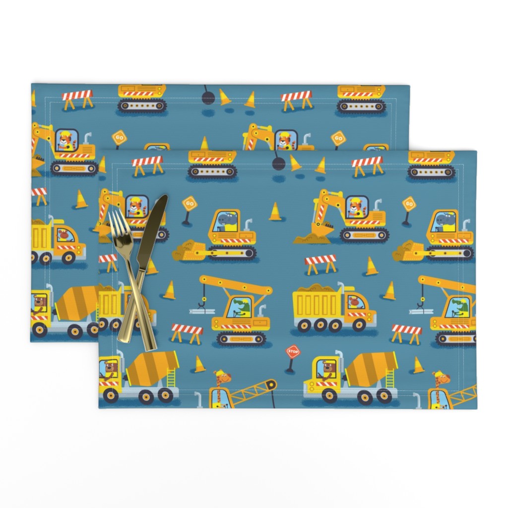 Construction Trucks (slate blue) LARGE