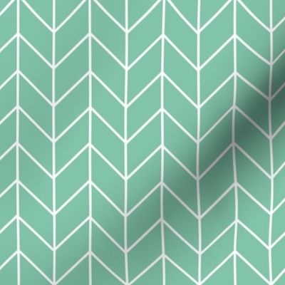 green chevron fabric