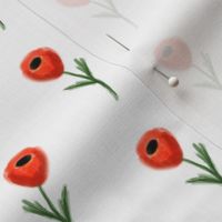 poppy fabric - white