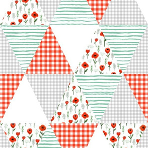 poppies triangle quilt patchwork quilt top design