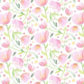 Soft Pink Watercolor Flowers