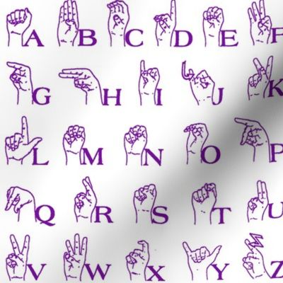 Sign Language Alphabet // Violet