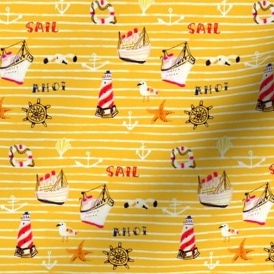 Nautical stripe in yellow