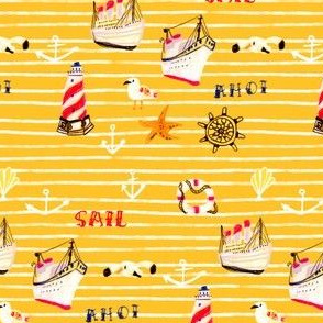 Nautical stripe in yellow