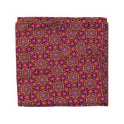 MANDALA FLOWER HEXAGON GEOMETRY RED FUCHSIA