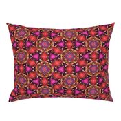 MANDALA FLOWER HEXAGON GEOMETRY RED FUCHSIA