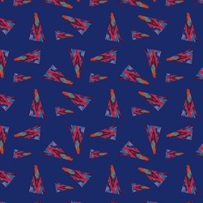 Multicolor Triangles Blue Upholstery Fabric