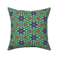 HYPNOTIC MANDALA FLOWER GEOMETRIC WHEEL GREEN