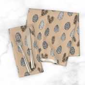 Pinecone nature forest fabric pattern // medium brown  pinecones by andrea lauren