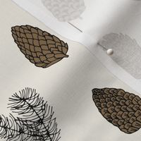 Pinecone nature forest fabric pattern // neutral pinecones by andrea lauren