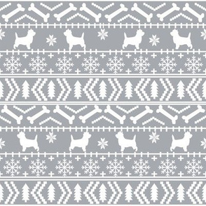 Cairn Terrier fair isle christmas sweater fabric winter holiday dog breed grey